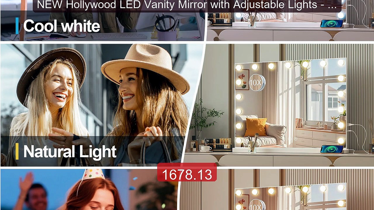 NEW Hollywood LED Vanity Mirror with Adjustable Lights - St... -- Top Pick 2026 | Unbeatable Price!
