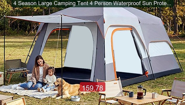 4 Season Large Camping Tent 4 Person Waterproof Sun Protectio... Amazing Value 2026 | Must Have!