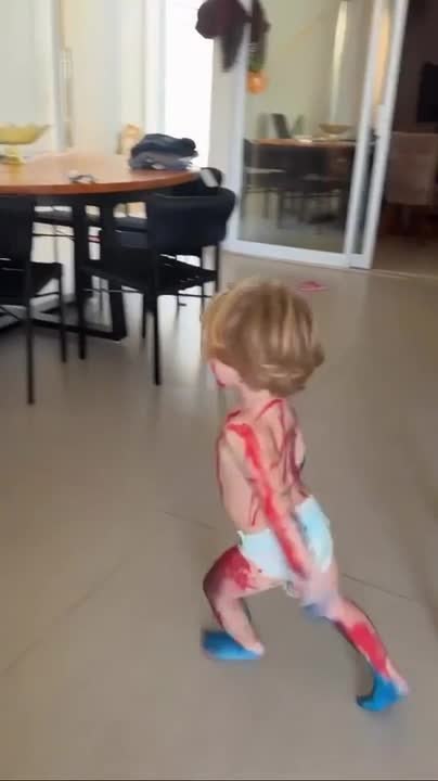 Mom Captures Son's Hilarious Paint-covered Superhero Transformation