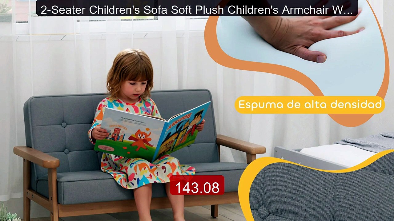 2-Seater Children's Sofa Soft Plush Children's Armchair Woode... -- Amazing Value 2026 | Must Have!