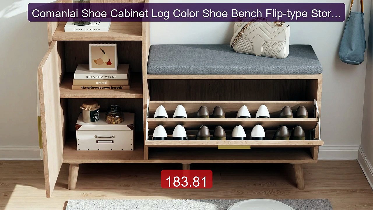 Comanlai Shoe Cabinet Log Color Shoe Bench Flip-type Storag... -- Top Pick 2026 | Unbeatable Price!