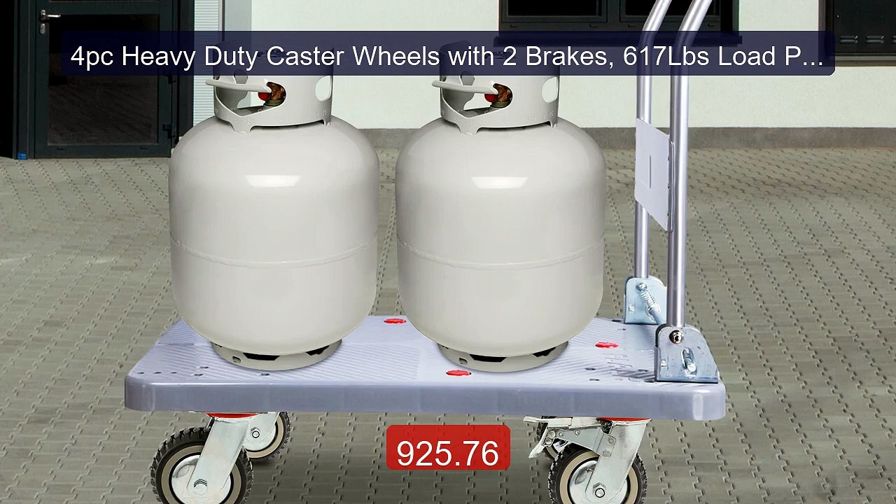 4pc Heavy Duty Caster Wheels with 2 Brakes, 617Lbs Load PU ... -- Top Pick 2026 | Unbeatable Price!