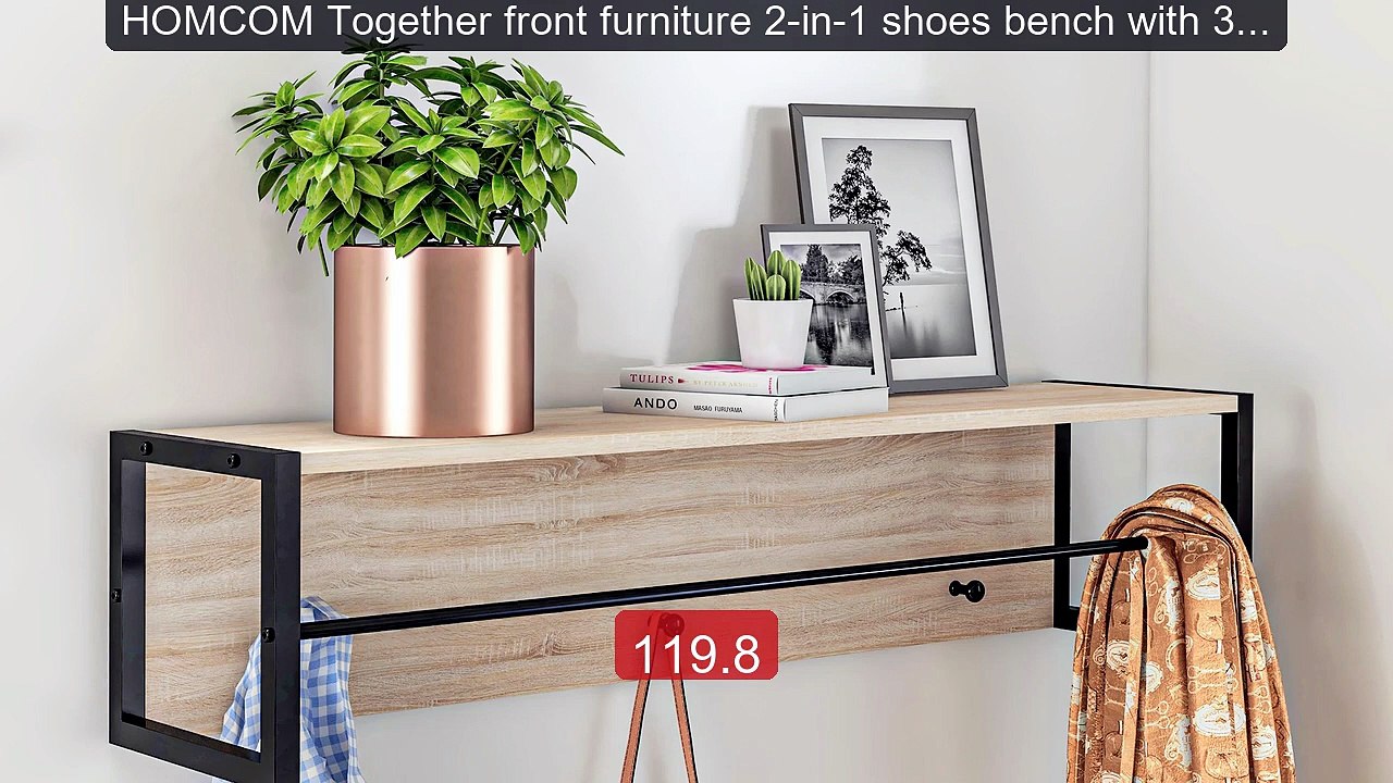 HOMCOM Together front furniture 2-in-1 shoes bench with 3 r... -- Top Pick 2026 | Unbeatable Price!