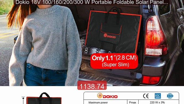 Dokio 18V 100/160/200/300 W Portable Foldable Solar Panel with... Hot Deal 2026 | Limited Offer!