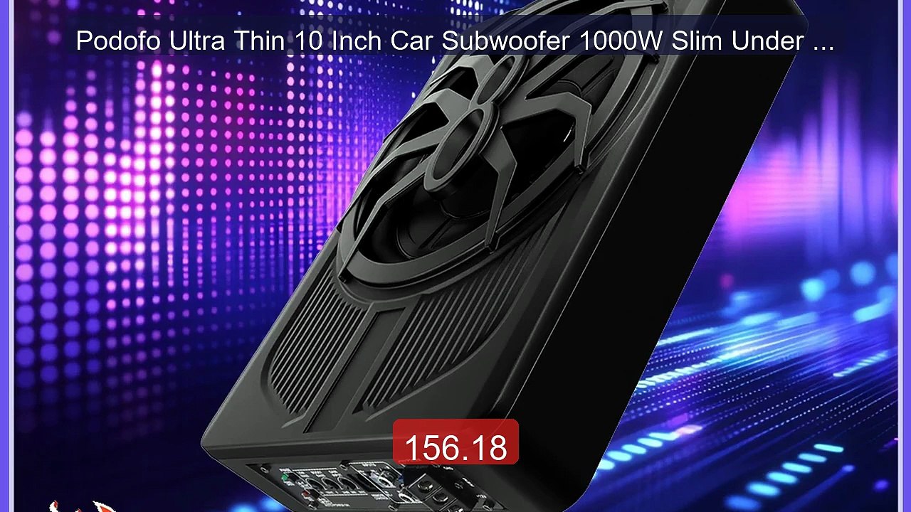 Podofo Ultra Thin 10 Inch Car Subwoofer 1000W Slim Under Seat ... -- Best Buy 2026 | Great Quality!