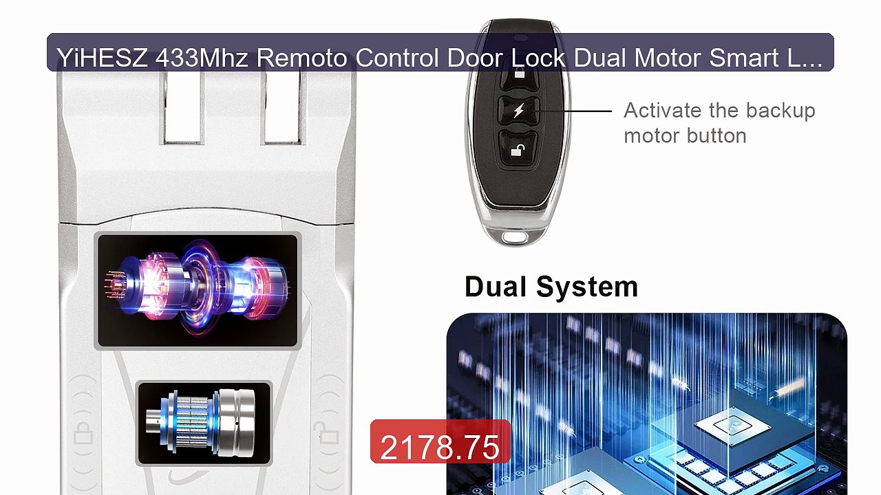 YiHESZ 433Mhz Remoto Control Door Lock Dual Motor Smart Lock E... -- Best Buy 2026 | Great Quality!