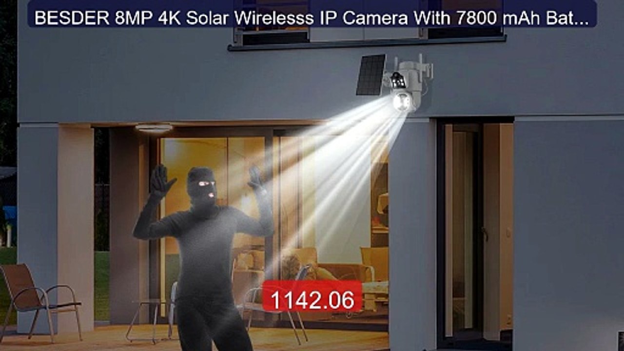 BESDER 8MP 4K Solar Wirelesss IP Camera With 7800 mAh Battery ... -- Best Buy 2026 | Great Quality!