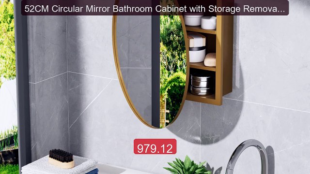 52CM Circular Mirror Bathroom Cabinet with Storage Removable S... Hot Deal 2026 | Limited Offer!