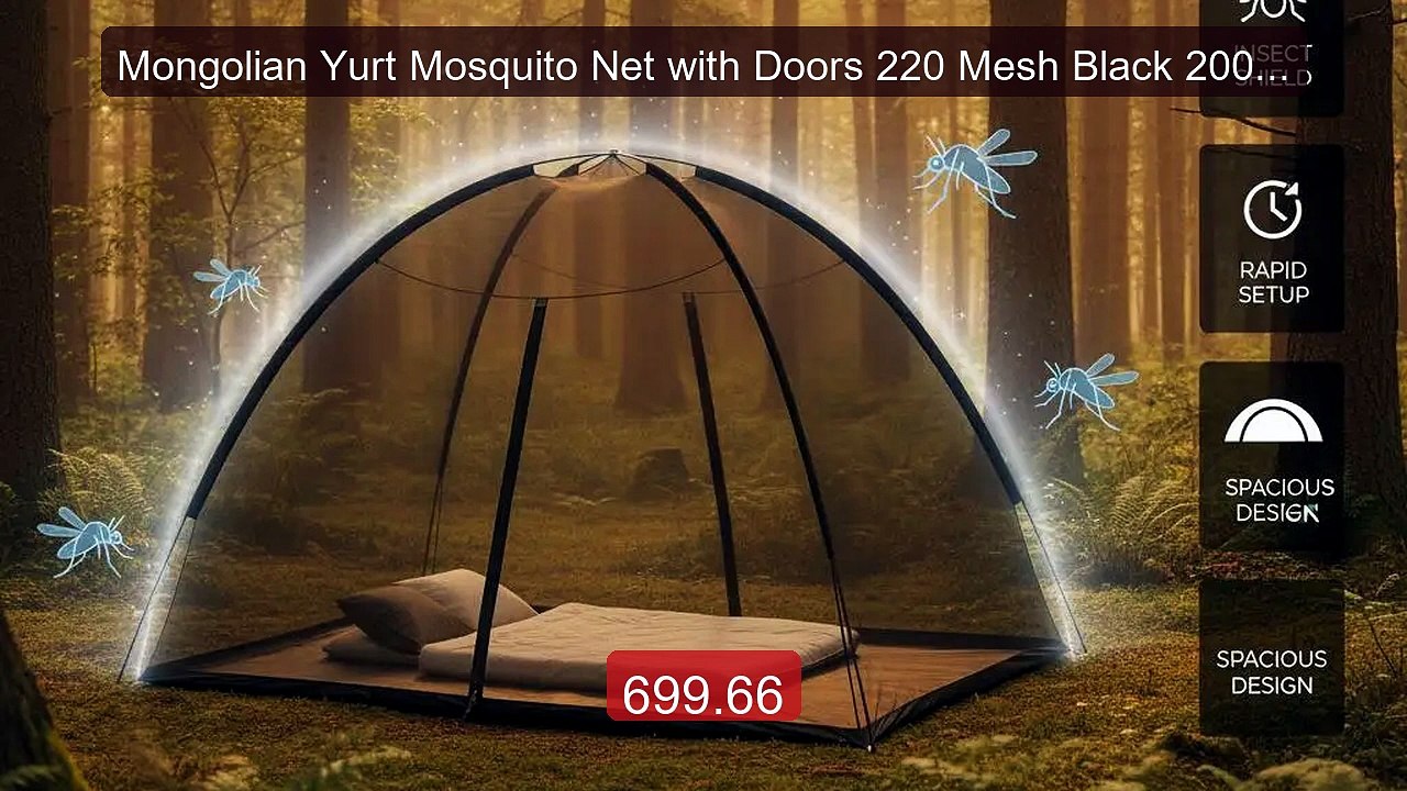 Mongolian Yurt Mosquito Net with Doors 220 Mesh Black 200x2... -- Top Pick 2026 | Unbeatable Price!