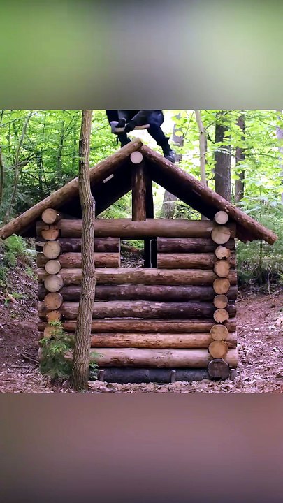 Building a Survival House in the Larch Woods. Part 2 #bushcraft #build #camp #camping #survival #she [7368762385764715822]