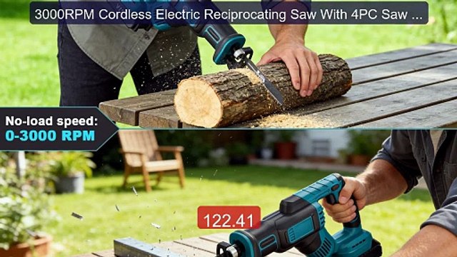 3000RPM Cordless Electric Reciprocating Saw With 4PC Saw Blade... Hot Deal 2026 | Limited Offer!