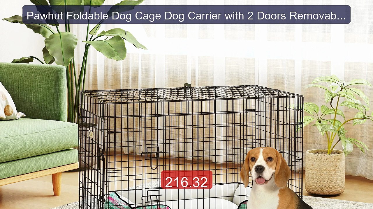 Pawhut Foldable Dog Cage Dog Carrier with 2 Doors Removable Tray Ca... -- Top Rated 2026 | Buy Now!
