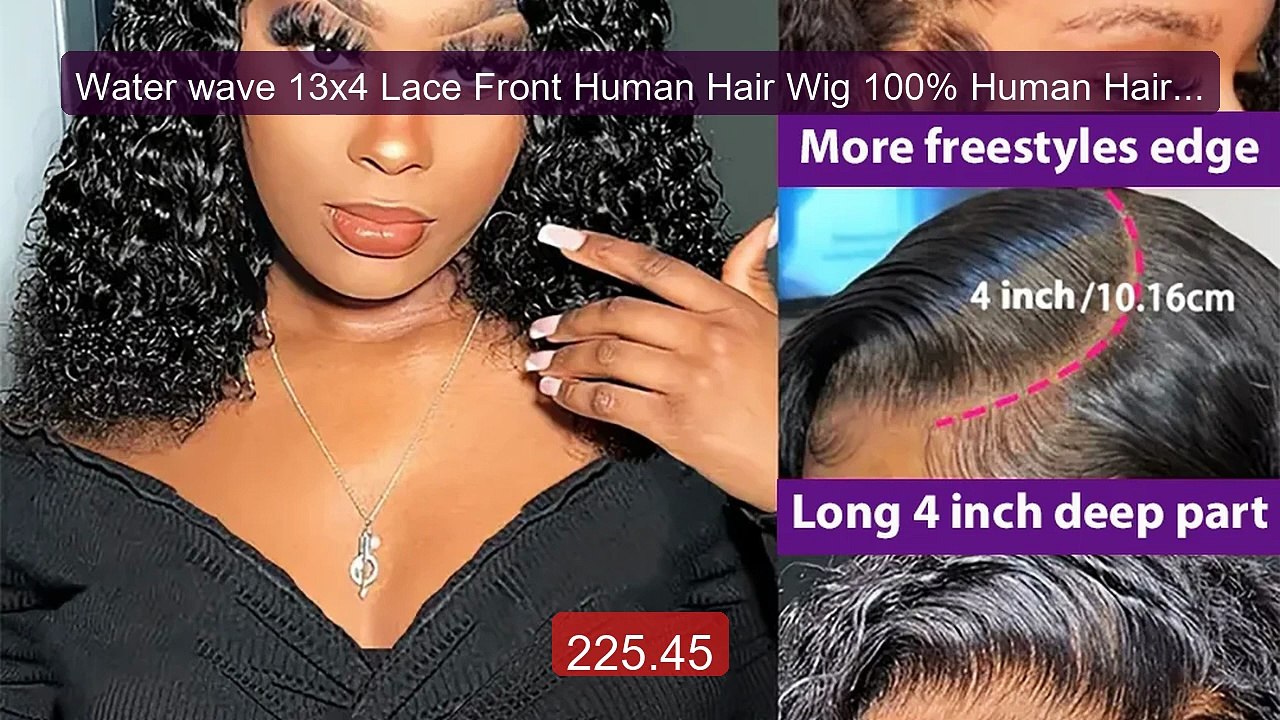Water wave 13x4 Lace Front Human Hair Wig 100% Human Hair 24 inch ... -- Best Deal 2026 | Shop Now!