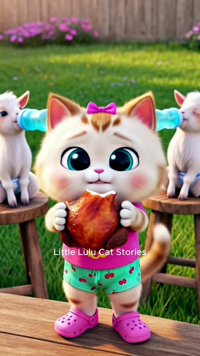 Kitten & the Missing Children 😺🍗🐐🦛 | Cute Kitten Videos | Lulu Cat #shorts