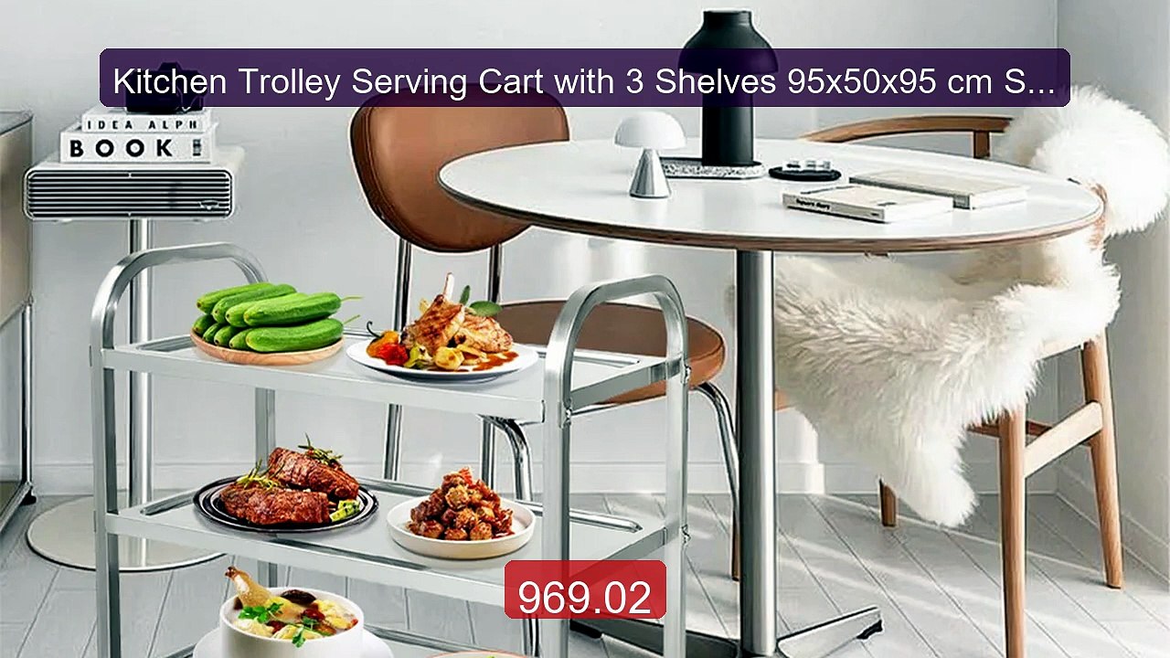 Kitchen Trolley Serving Cart with 3 Shelves 95x50x95 cm Servin... -- Best Buy 2026 | Great Quality!