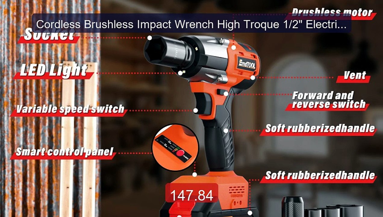 Cordless Brushless Impact Wrench High Troque 1/2" Electric Drill Sc... -- Top Rated 2026 | Buy Now!