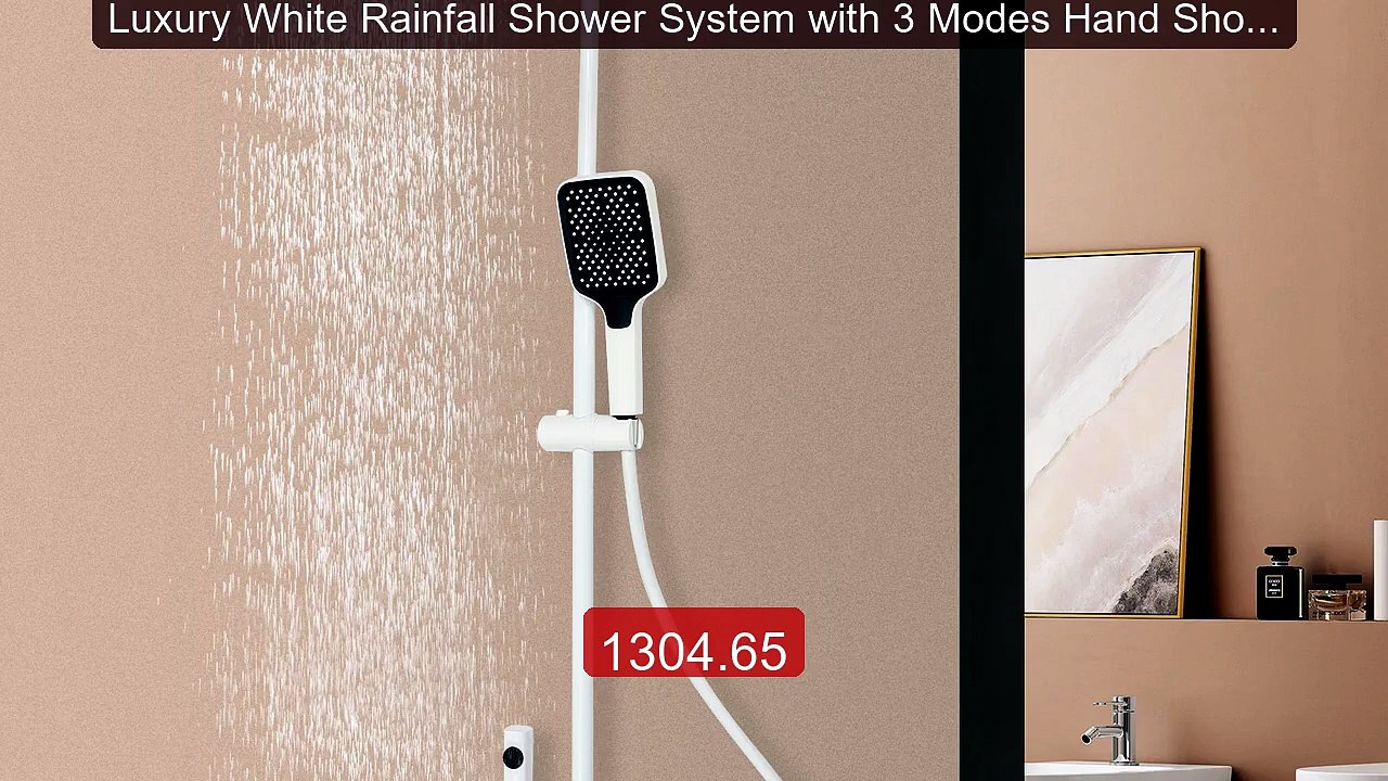 Luxury White Rainfall Shower System with 3 Modes Hand Showe... -- Top Pick 2026 | Unbeatable Price!