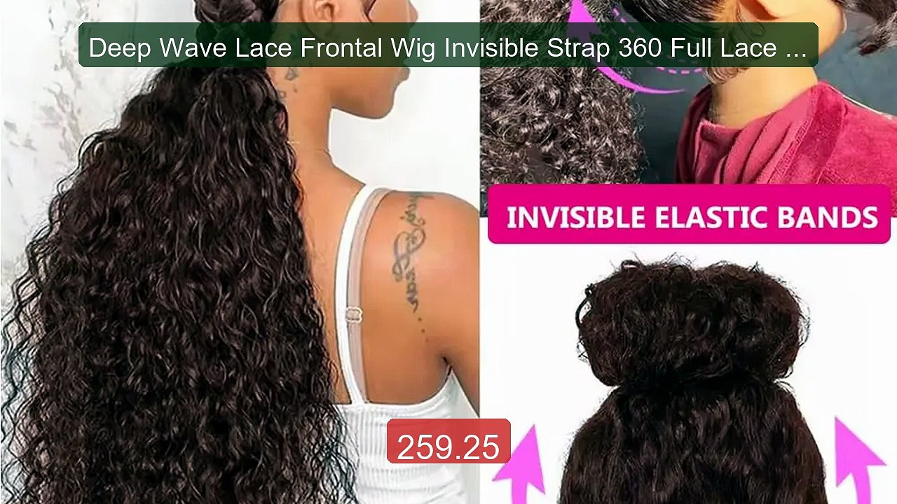 Deep Wave Lace Frontal Wig Invisible Strap 360 Full Lace Wi... -- Top Pick 2026 | Unbeatable Price!