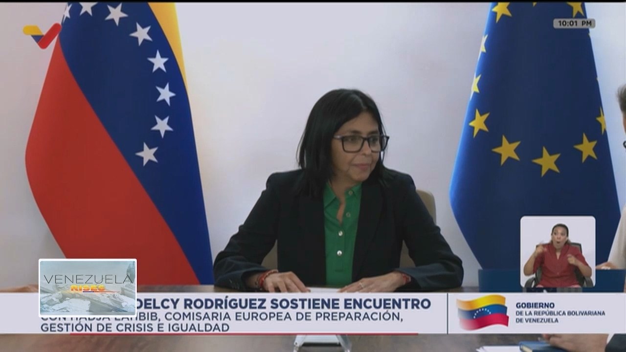 Venezuela Acting pres. holds meeting with Hadja Lahib, European Commissioner for Preparation