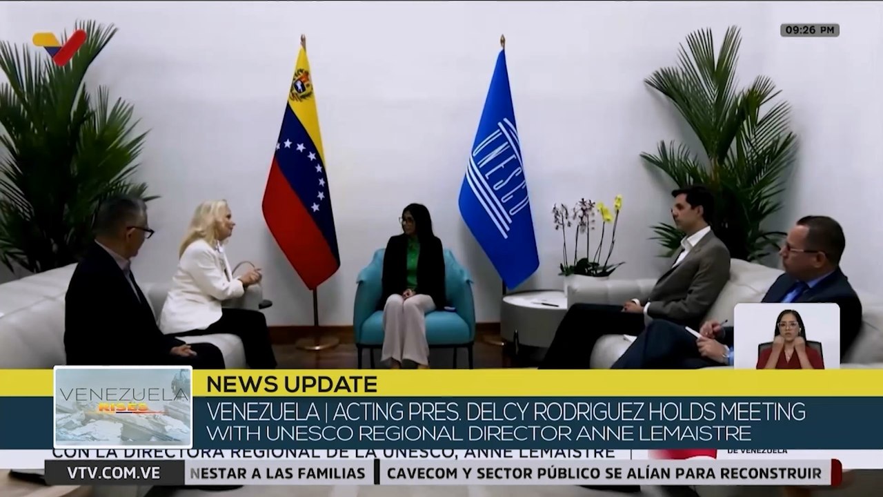 Venezuela Acting pres. holds meeting with UNESCO regional director
