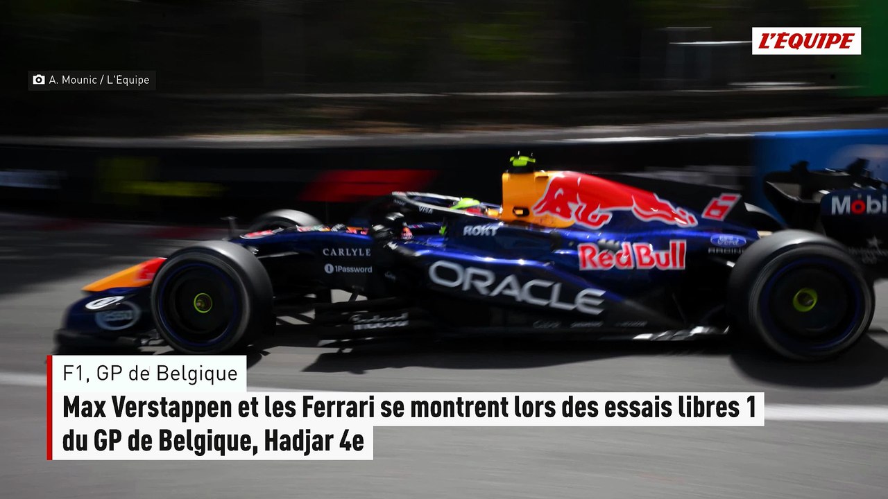 Max Verstappen et les Ferrari se montrent lors des essais libres 1 du GP de Belgique, Hadjar 4e - F1 - GP de Belgique