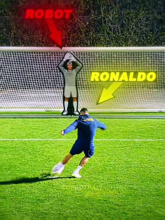 Ronaldo vs Robot Penalty Challenge 🔥 #football #soccer