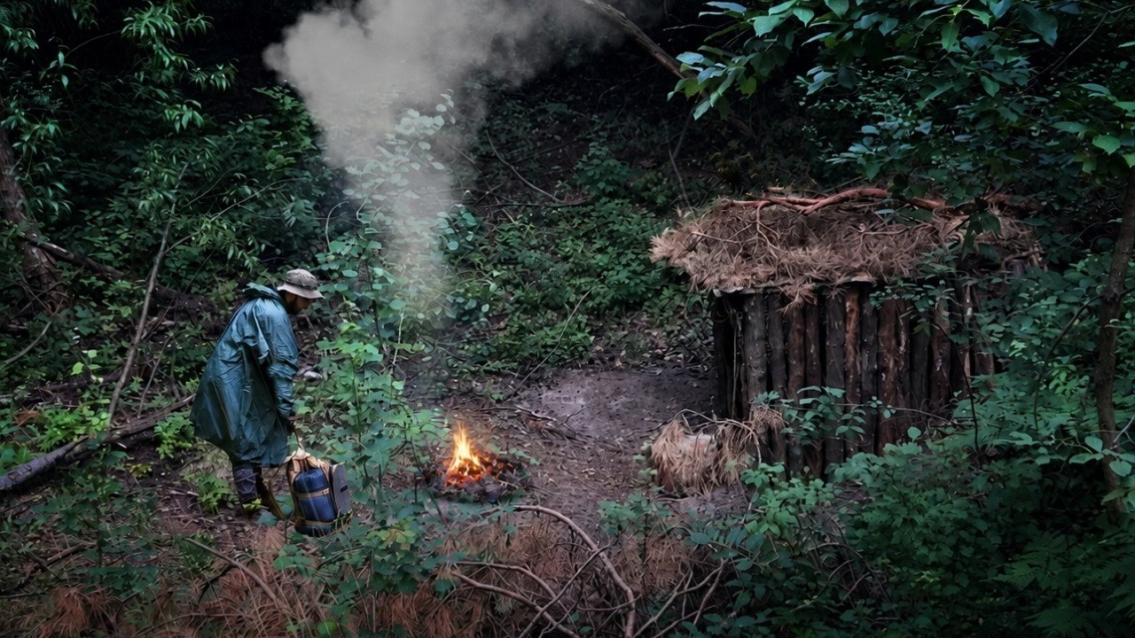 Motorcycle Deep Into the Forest | Solo Bushcraft Camping & Fishing