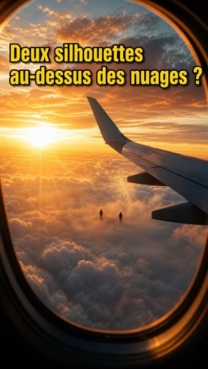 👀 Un passager filme par le hublot… puis aperçoit deux mystérieuses silhouettes debout au-dessus des nuages.