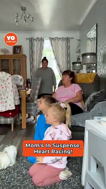 Mother Surprised by Unexpected Loud Kitchen Prank