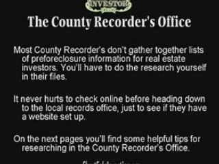 All About Real Estate Investing: Preforeclosure Lists