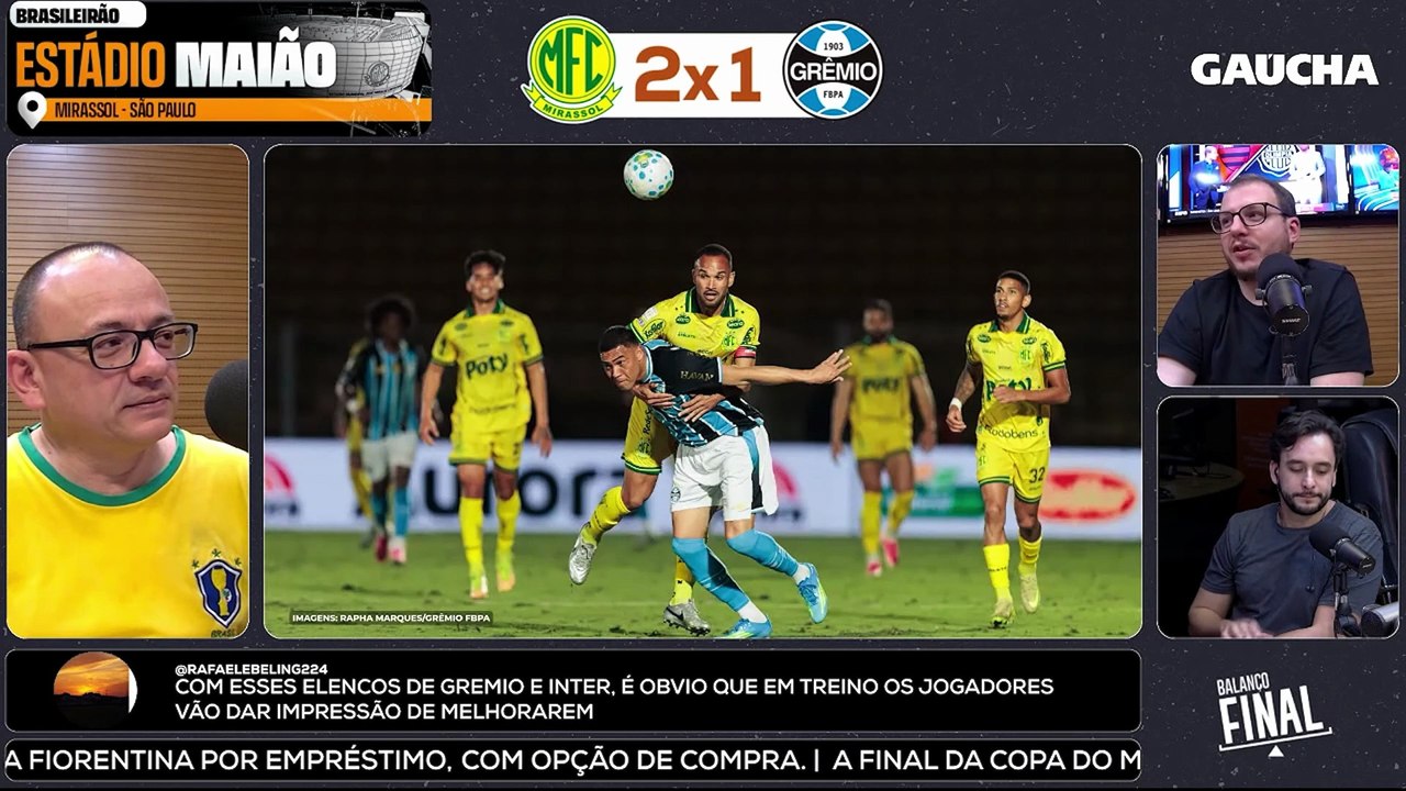 Cotação Mirassol x Grêmio