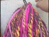 BURNING MAN FASHION: Pink/Yellow/Orange Dread Falls $75.00