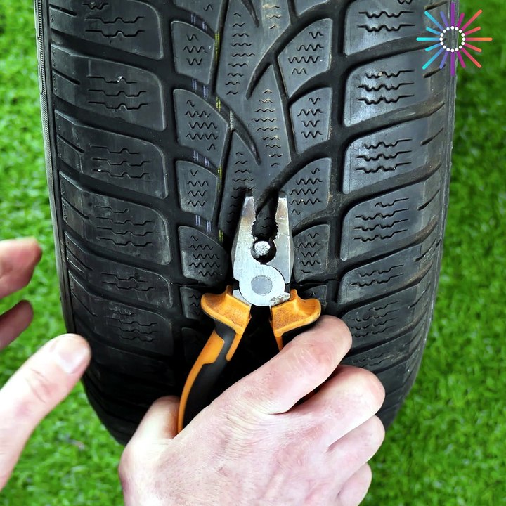 Tire repair hack that saves trips🚗