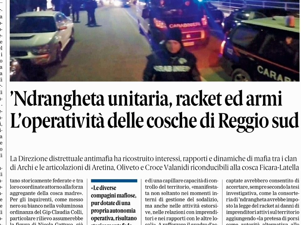 rassegna stampa 18 luglio calabria