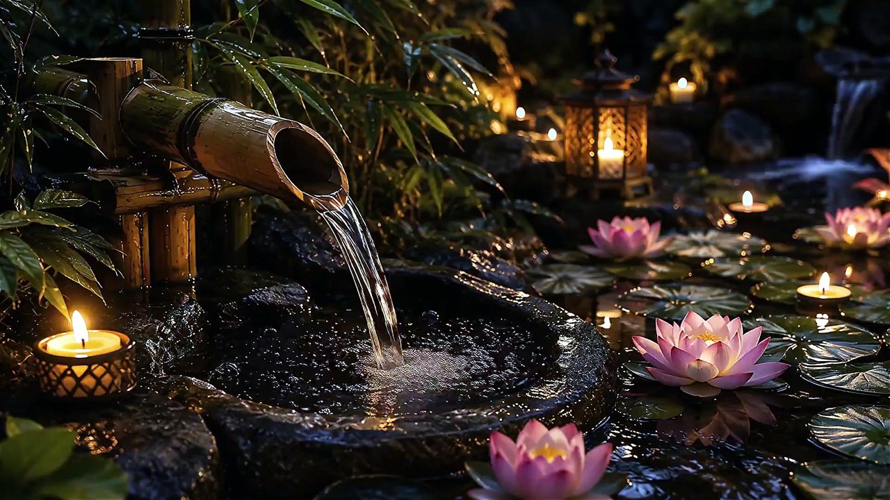 🌿 Relaxing Piano with Bamboo Water Sounds | Whispers of Bamboo for Deep Sleep & Meditation