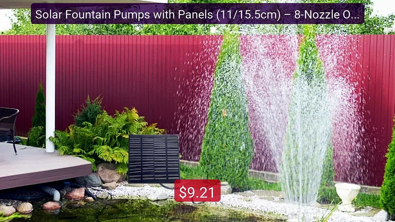 Solar Fountain Pumps with Panels (11/15.5cm) – 8-Nozzle Outdo... -- Amazing Value 2026 | Must Have!