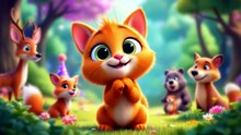 Forest Animals Song with Zat the Curious Cat  | Learn About Forest Friends!