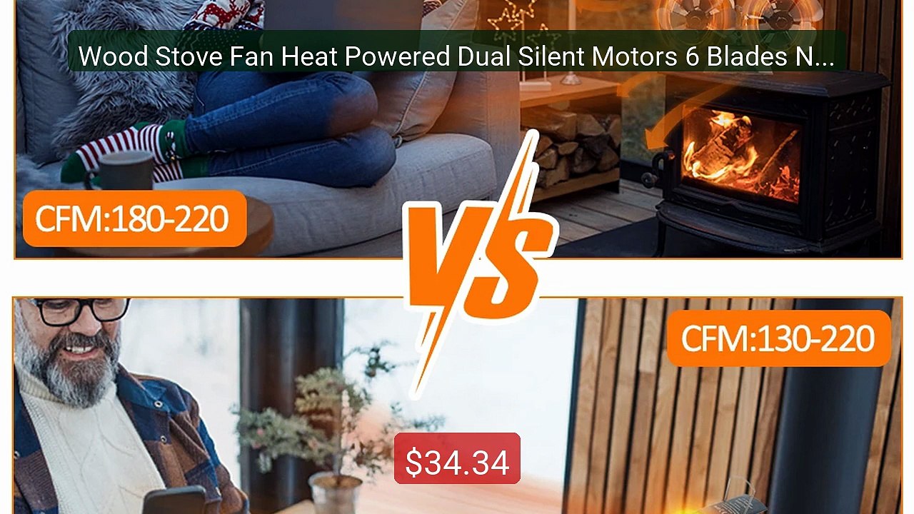 Wood Stove Fan Heat Powered Dual Silent Motors 6 Blades Non-El... -- Hot Deal 2026 | Limited Offer!