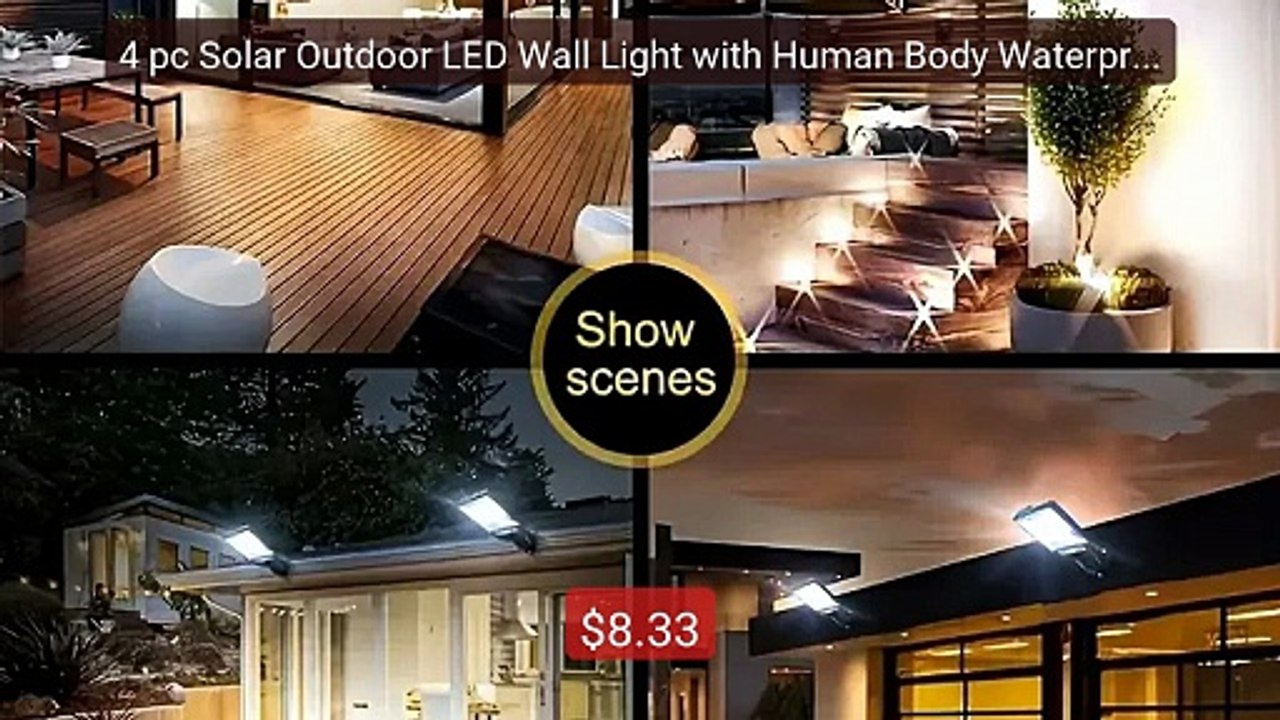4 pc Solar Outdoor LED Wall Light with Human Body Waterproof Induc... -- Best Deal 2026 | Shop Now!