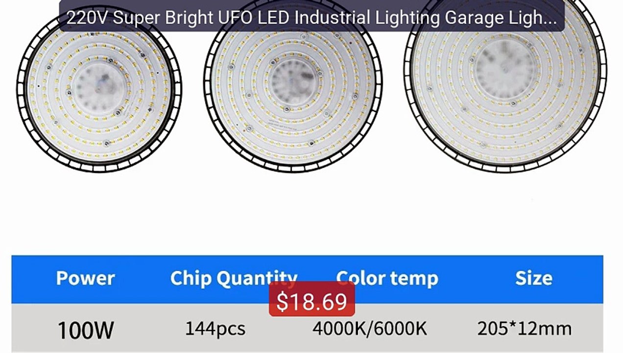 220V Super Bright UFO LED Industrial Lighting G...