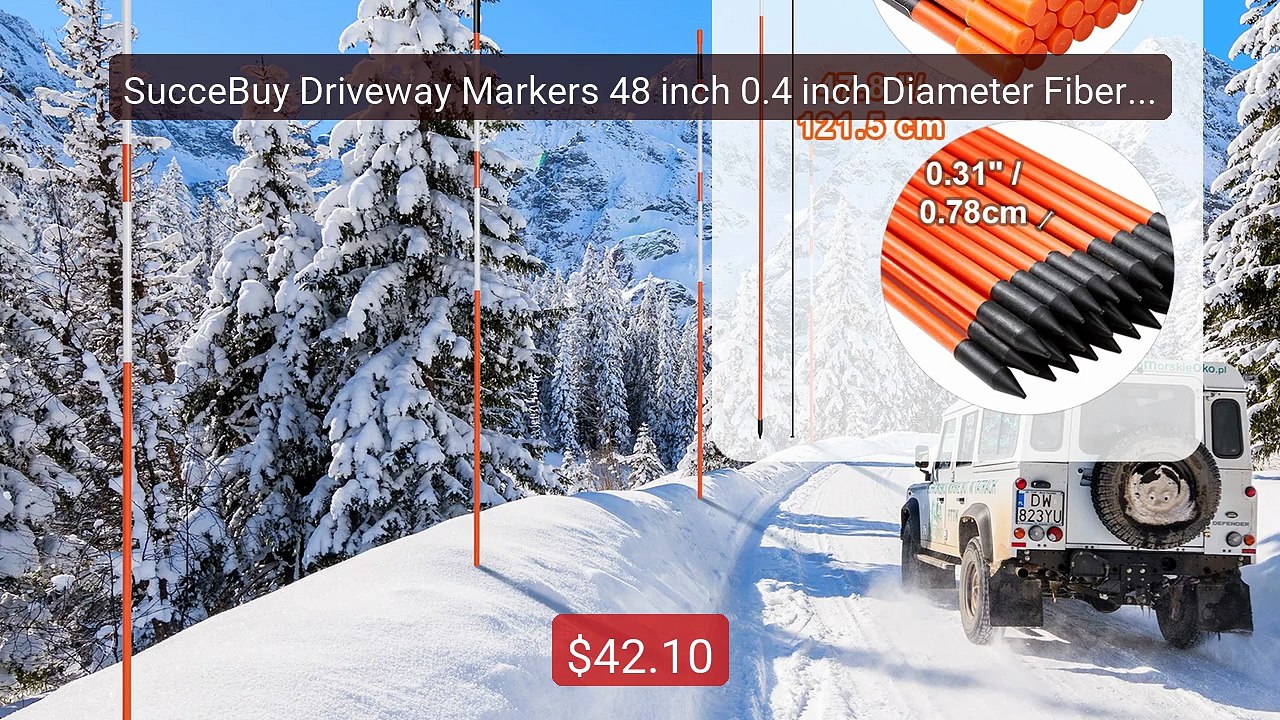 SucceBuy Driveway Markers 48 inch 0.4 inch Diam...