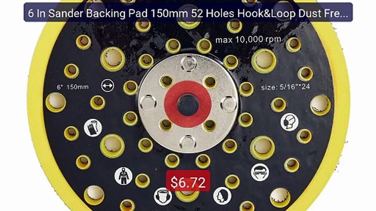 6 In Sander Backing Pad 150mm 52 Holes Hook&Loop Dust Free San... -- Best Buy 2026 | Great Quality!