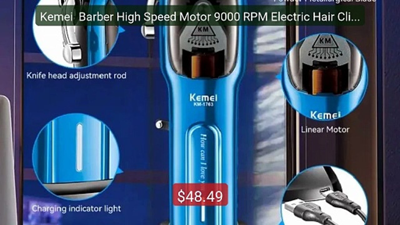 Kemei  Barber High Speed Motor 9000 RPM Electric Hair Clipper Rech... -- Best Deal 2026 | Shop Now!