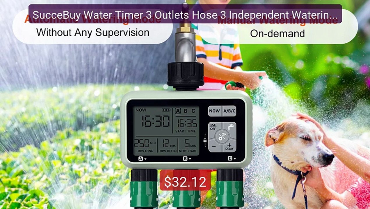 SucceBuy Water Timer 3 Outlets Hose 3 Independent Watering Zo... -- Amazing Value 2026 | Must Have!