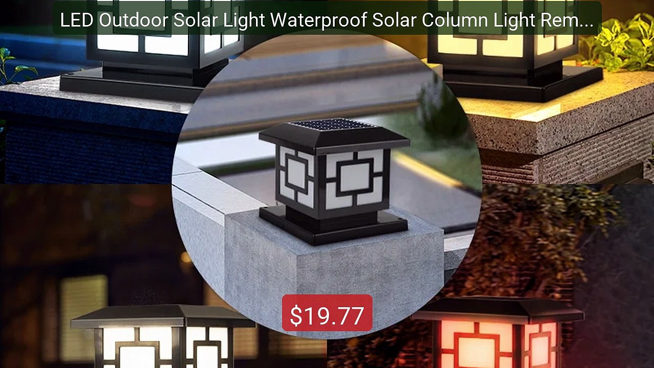 LED Outdoor Solar Light Waterproof Solar Column Light Remote C... -- Best Buy 2026 | Great Quality!