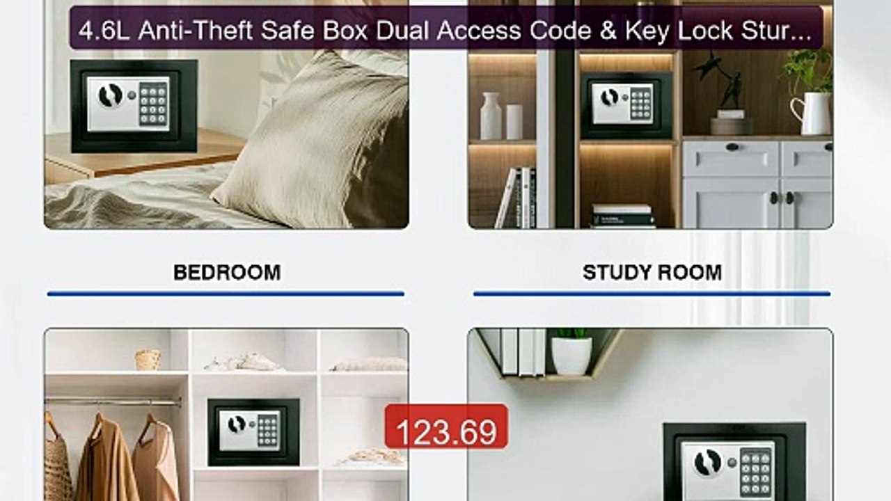 4.6L Anti-Theft Safe Box Dual Access Code & Key Lock Sturdy Steel S... -- Top Rated 2026 | Buy Now!