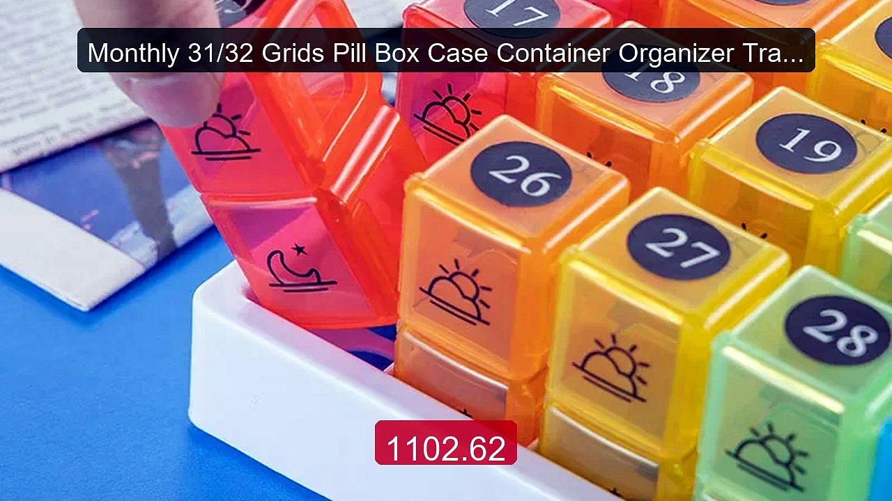 Monthly 31/32 Grids Pill Box Case Container Organizer Travel P... -- Best Buy 2026 | Great Quality!