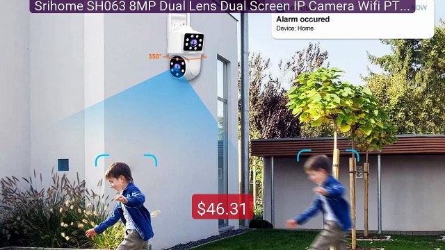 Srihome SH063 8MP Dual Lens Dual Screen IP Camera Wifi PTZ ... Top Pick 2026 | Unbeatable Price!