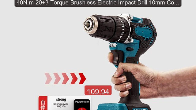 40N.m 20+3 Torque Brushless Electric Impact Drill 10mm Cordle... Amazing Value 2026 | Must Have!