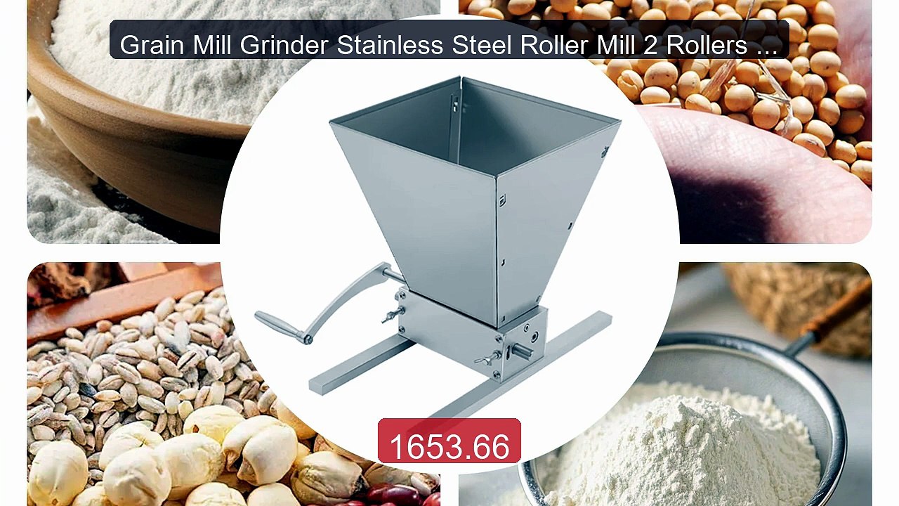 Grain Mill Grinder Stainless Steel Roller Mill 2 Rollers Adju... -- Amazing Value 2026 | Must Have!